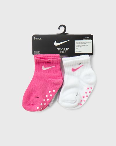 Nike POP COLOR GRIPPER INFANT/TODDLER ANKLE SOCKS 6-PACK, pink