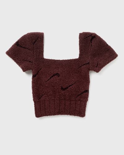 Nike WMNS PHNX BCL SS CROP TOP, red