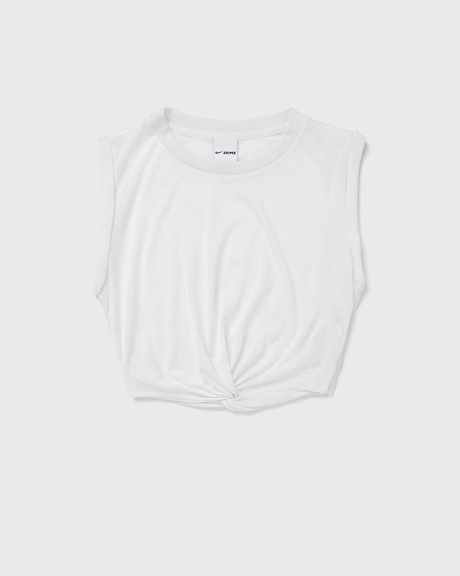 Nike Women's SKIMS Performance Cotton Blend Cropped Twist Tank Top in White | IV6645-125