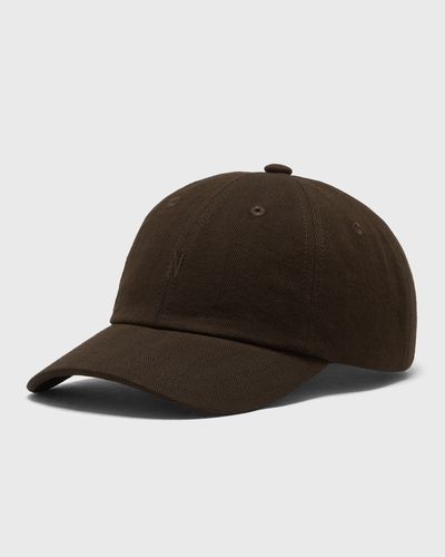 Norse Projects Cotton Wool Herringbone Twill 6-Panel Cap, brown