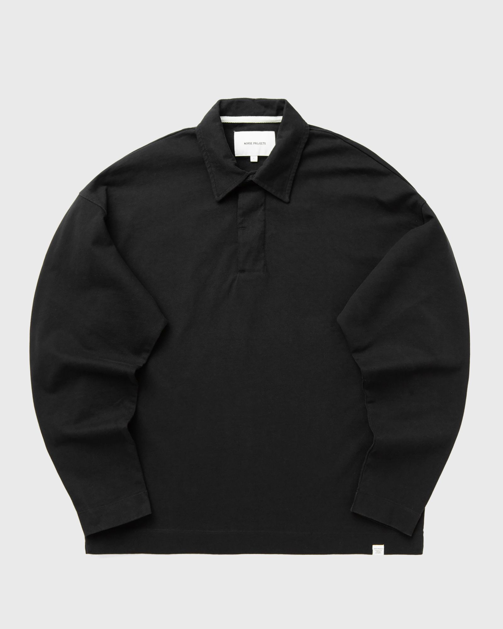 Norse Projects Isefjord Compact Cotton LS Polo, black