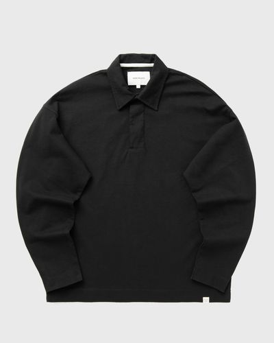 Norse Projects Isefjord Compact Cotton LS Polo, black