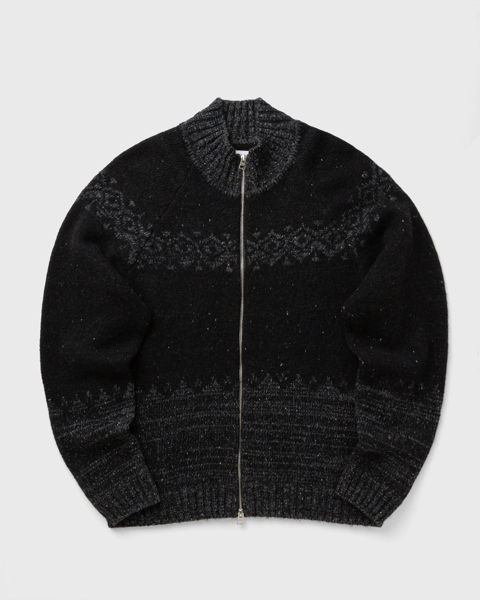 Norse Projects Ulf Full Zip Fairisle Cardigan, grey