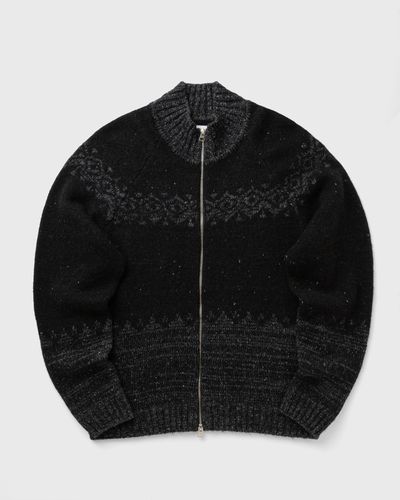 Norse Projects Ulf Full Zip Fairisle Cardigan, grey