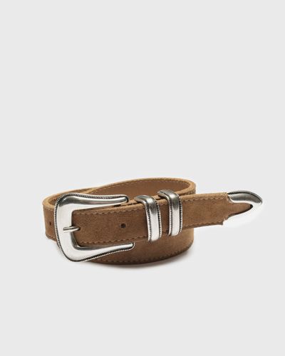 Nudie Jeans Western Suede Silver Belt, brown