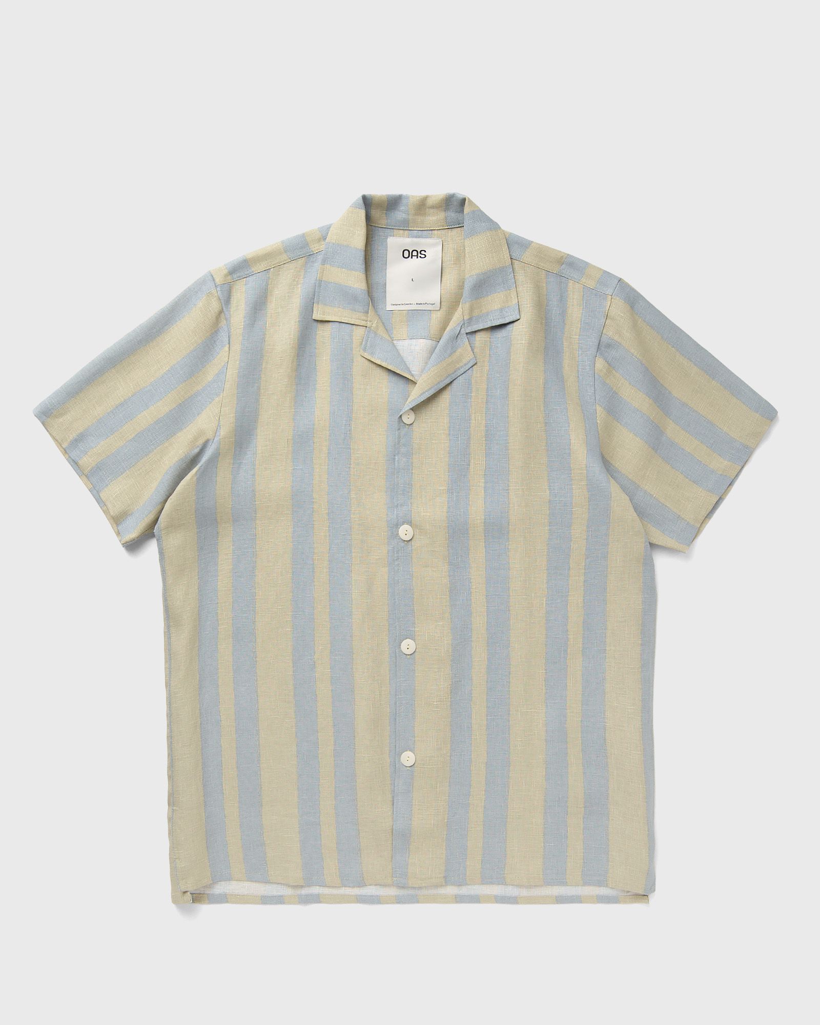 OAS Mist Strata Cuba Linen Shirt, green