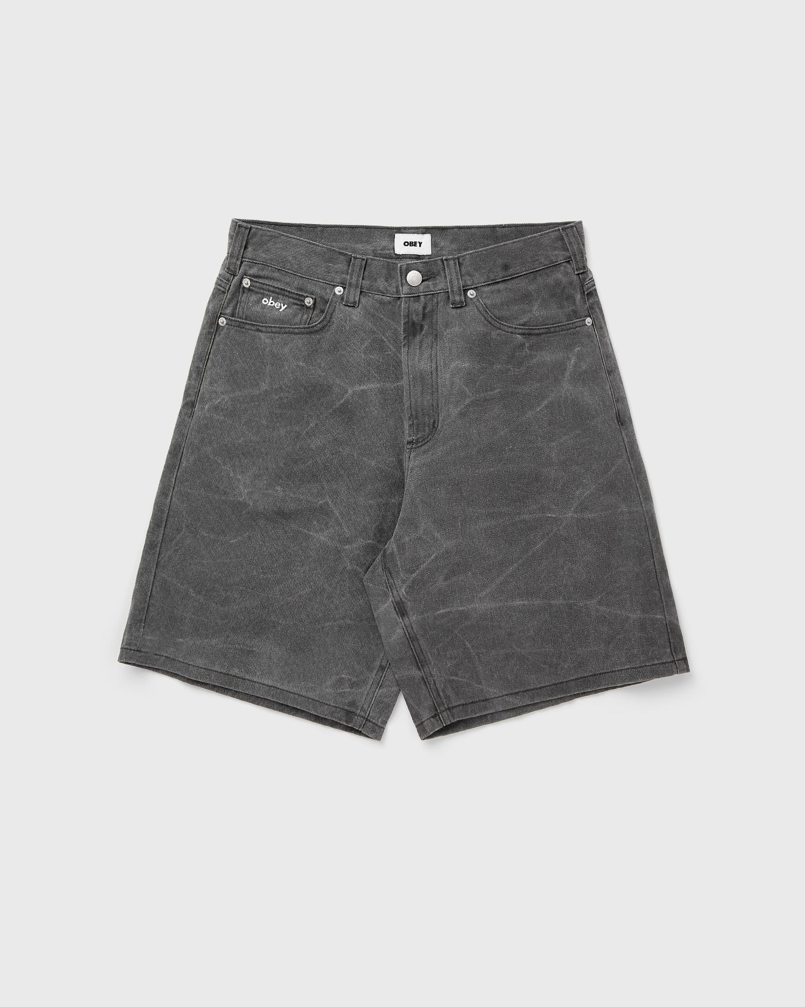Obey Bigwig baggy denim short, grey