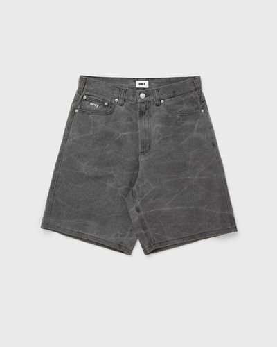 Obey Bigwig baggy denim short, grey