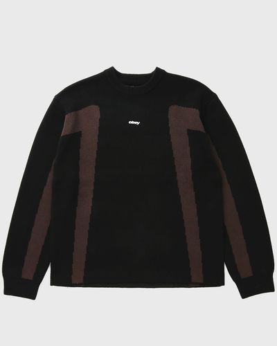 Obey BRANN SWEATER, black|brown