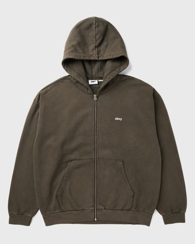 Obey LOWERCASE PIGMENT ZIP HOOD, black