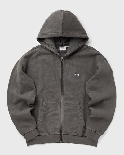 Obey Lowercase pigment zip hoodie, grey