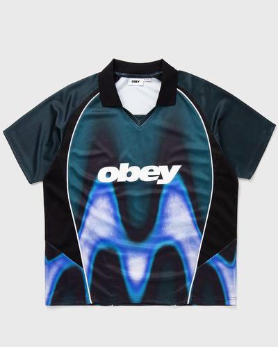 Obey Obey blurred soccer jersey, blue