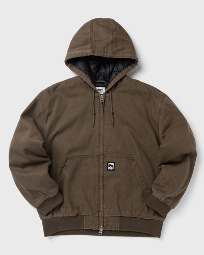 Obey Obey randy zip up hood, brown