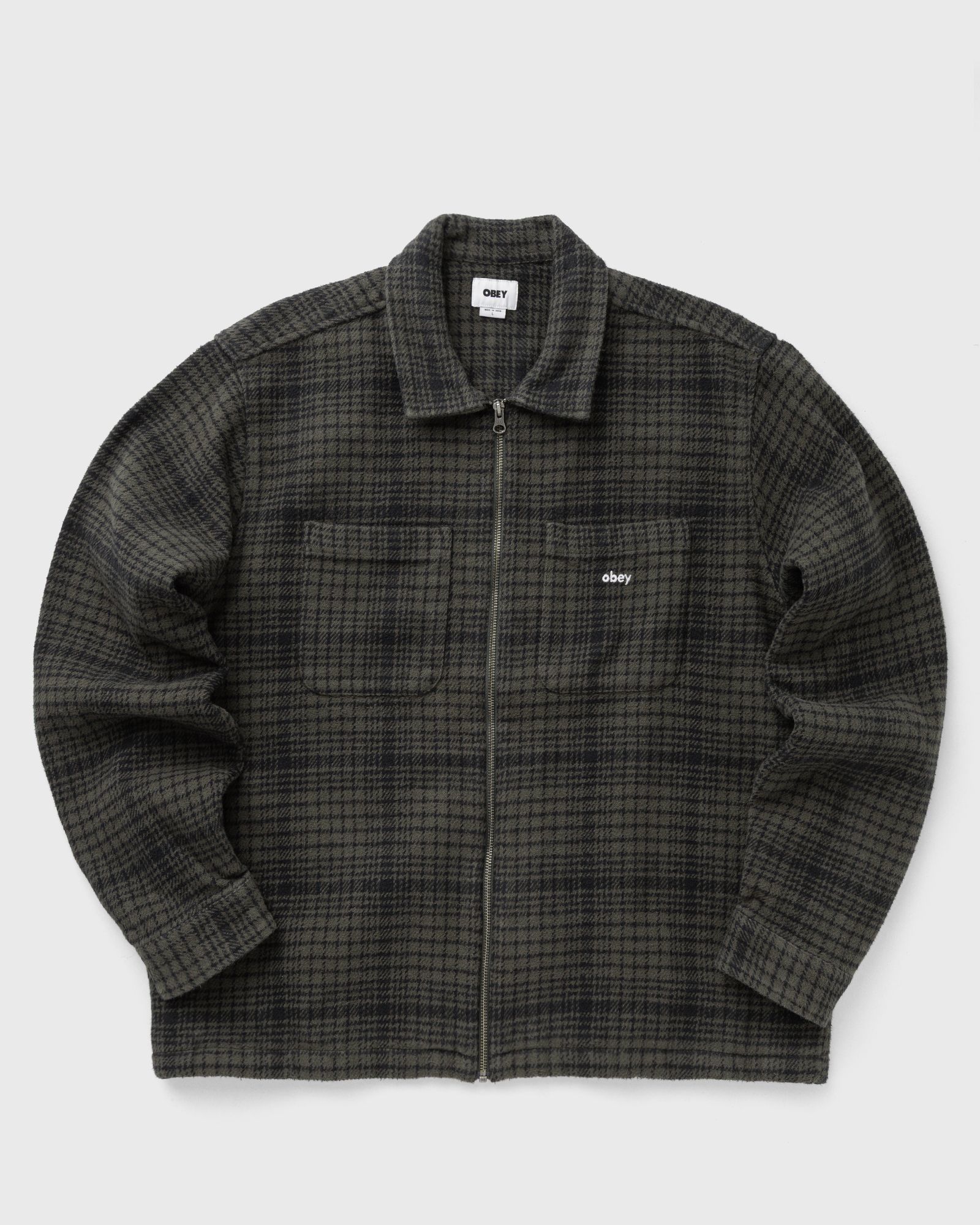 Obey Parker zip shirt jacket, brown