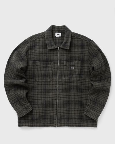 Obey Parker zip shirt jacket, brown