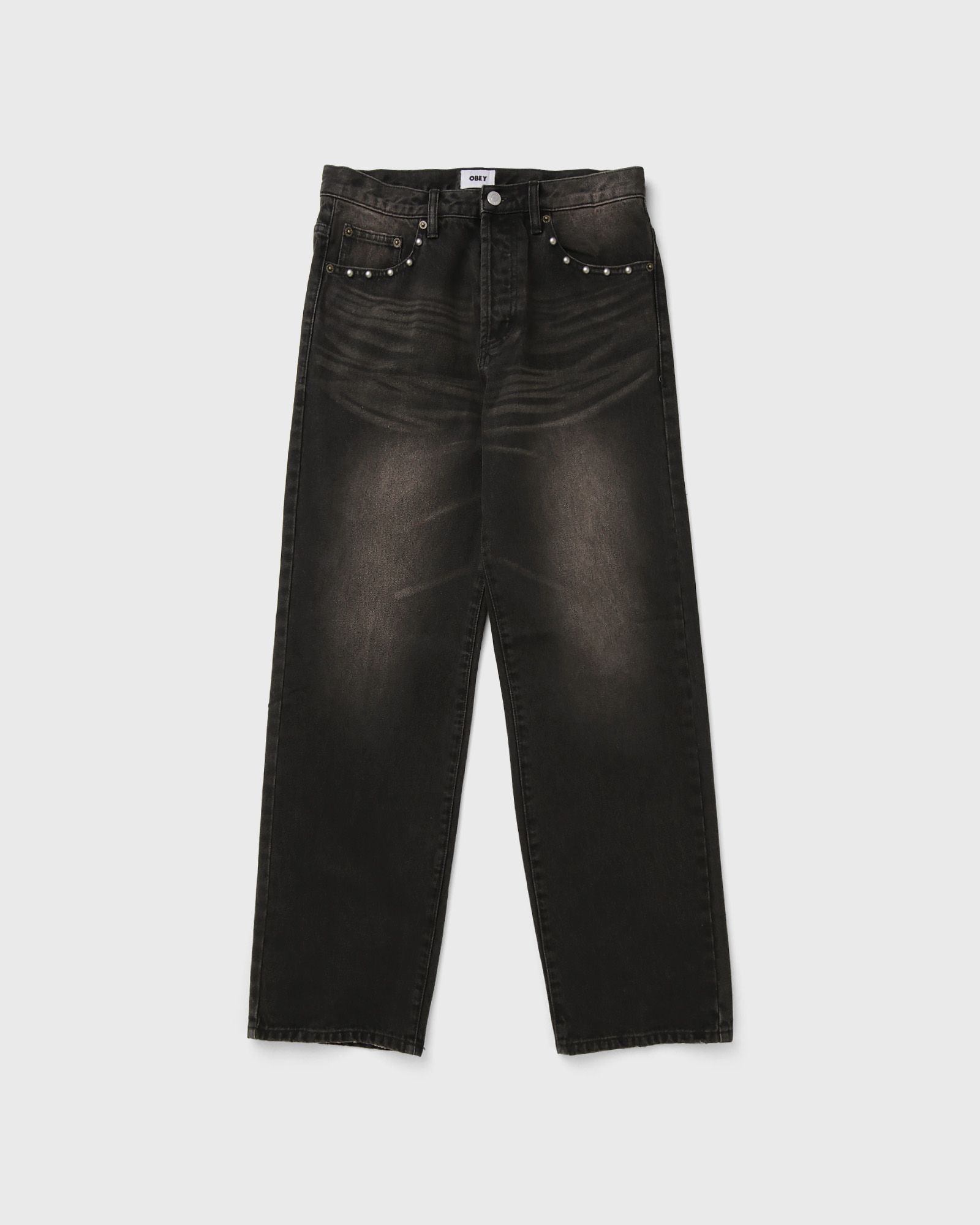Obey STUDDED BOXCAR STRAIGHT LEG DM, black