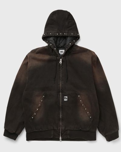 Obey STUDDED ZIP UP JACKET, black