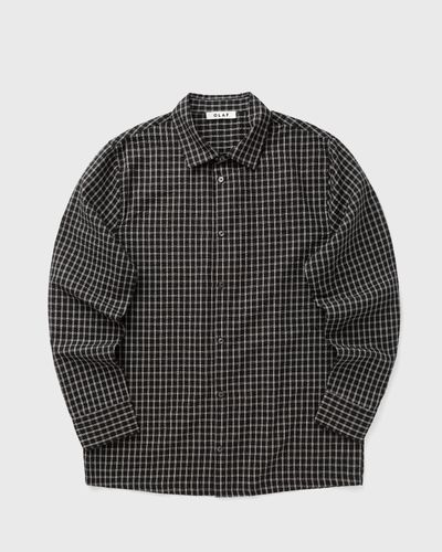 OLAF CHECKED SEERSUCKER LS SHIRT, black