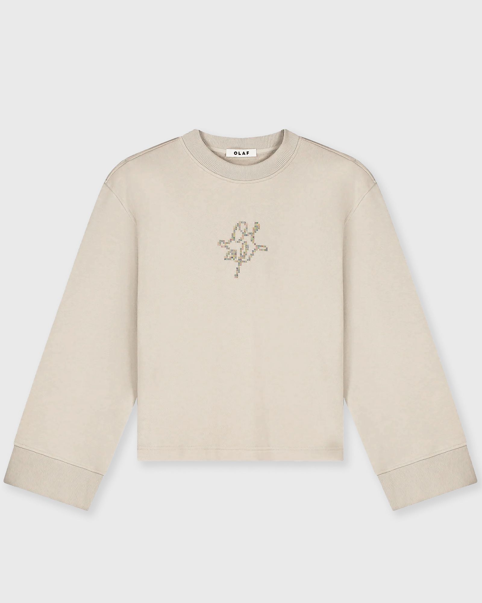 OLAF DOTTED MONOGRAM CREWNECK, beige