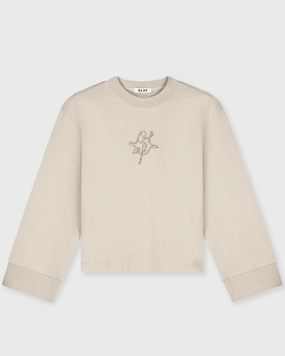 OLAF DOTTED MONOGRAM CREWNECK, beige