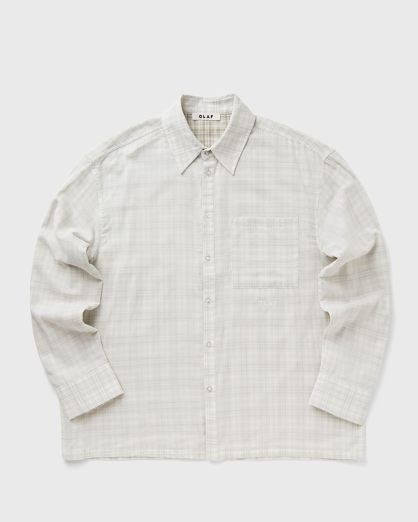 OLAF DOUBLE FACED CHECKED BOXY SHIRT, beige