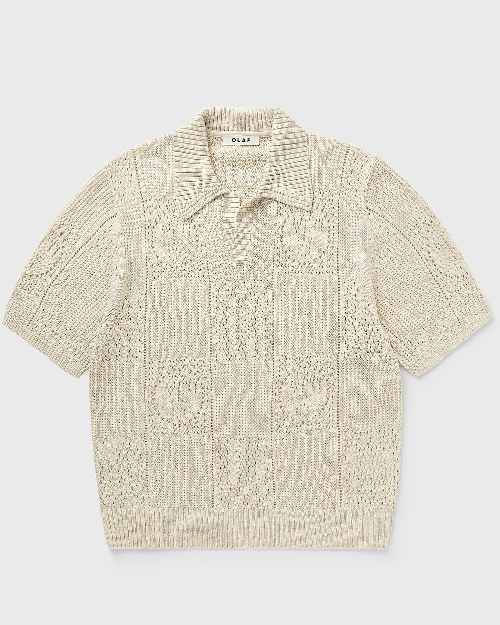 OLAF FACE LOGO KNIT POLO, beige