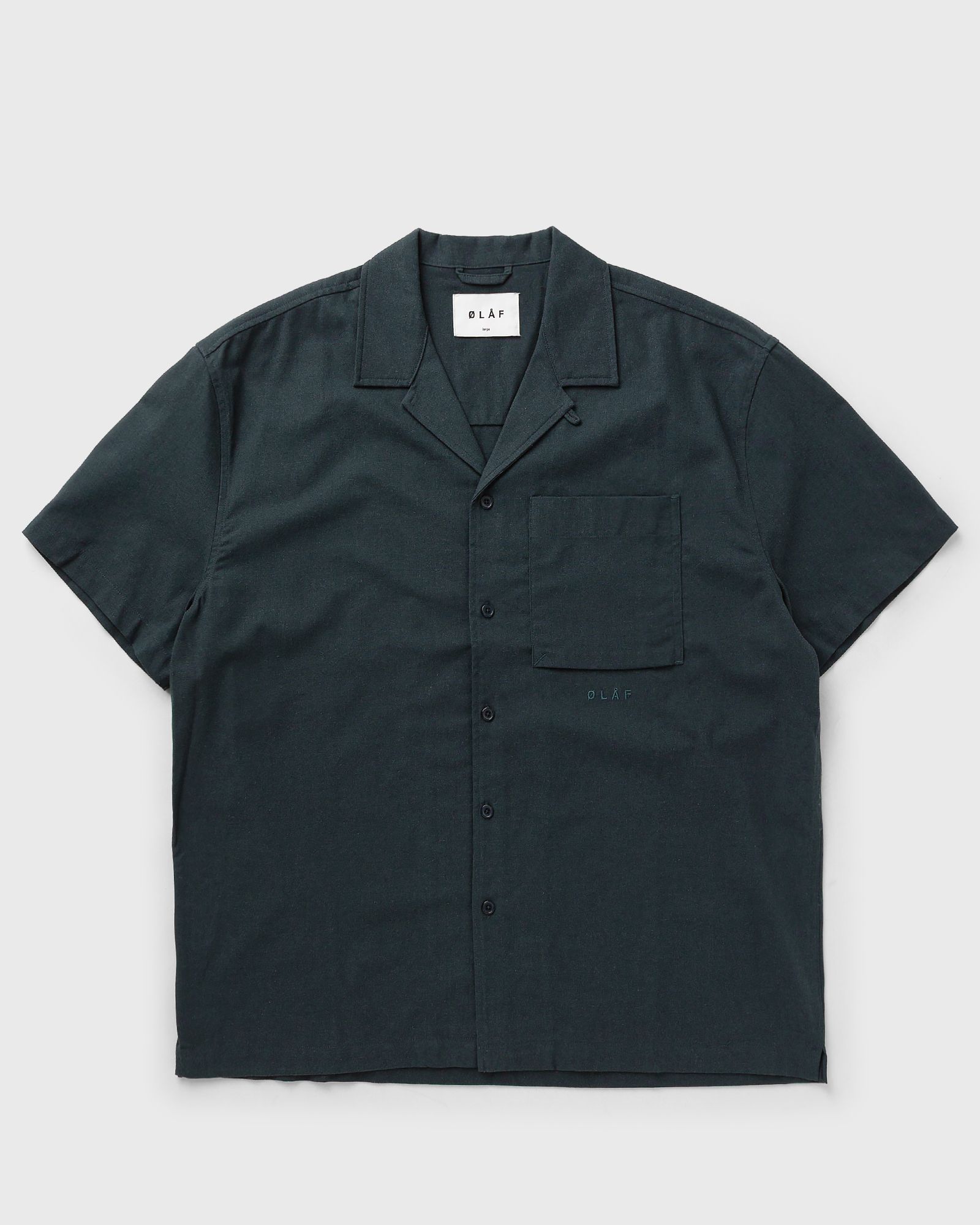 OLAF LINEN CAMP SHIRT SS, green