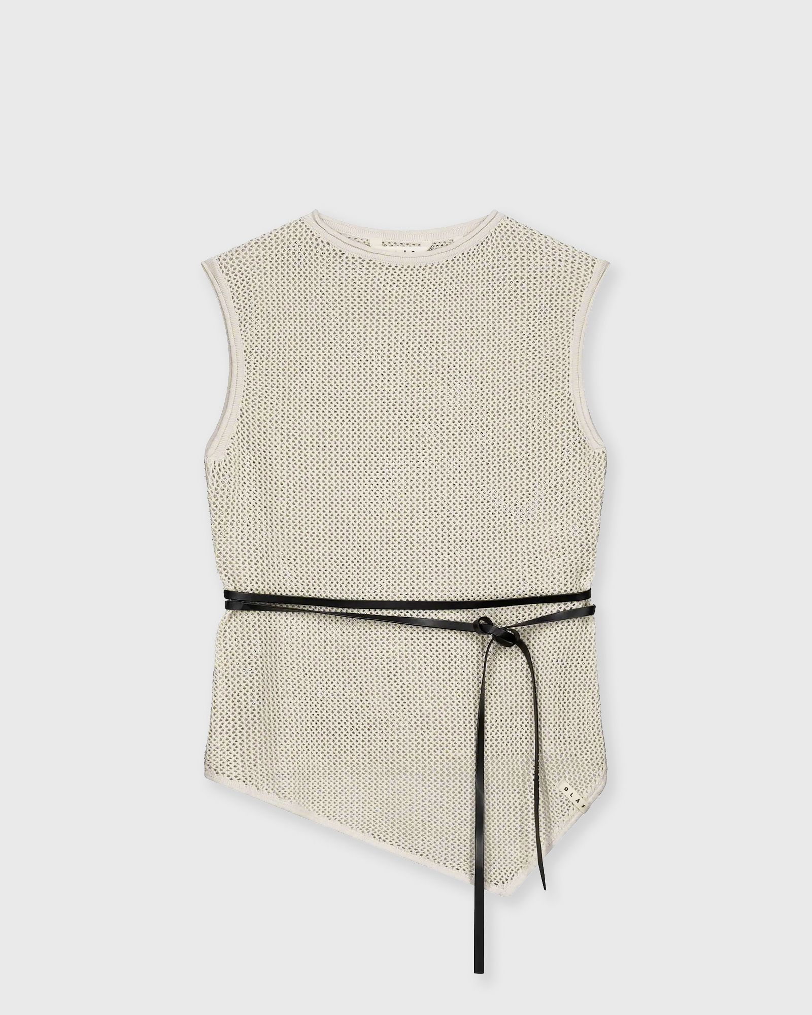 OLAF LINEN OPEN KNIT TOP, beige