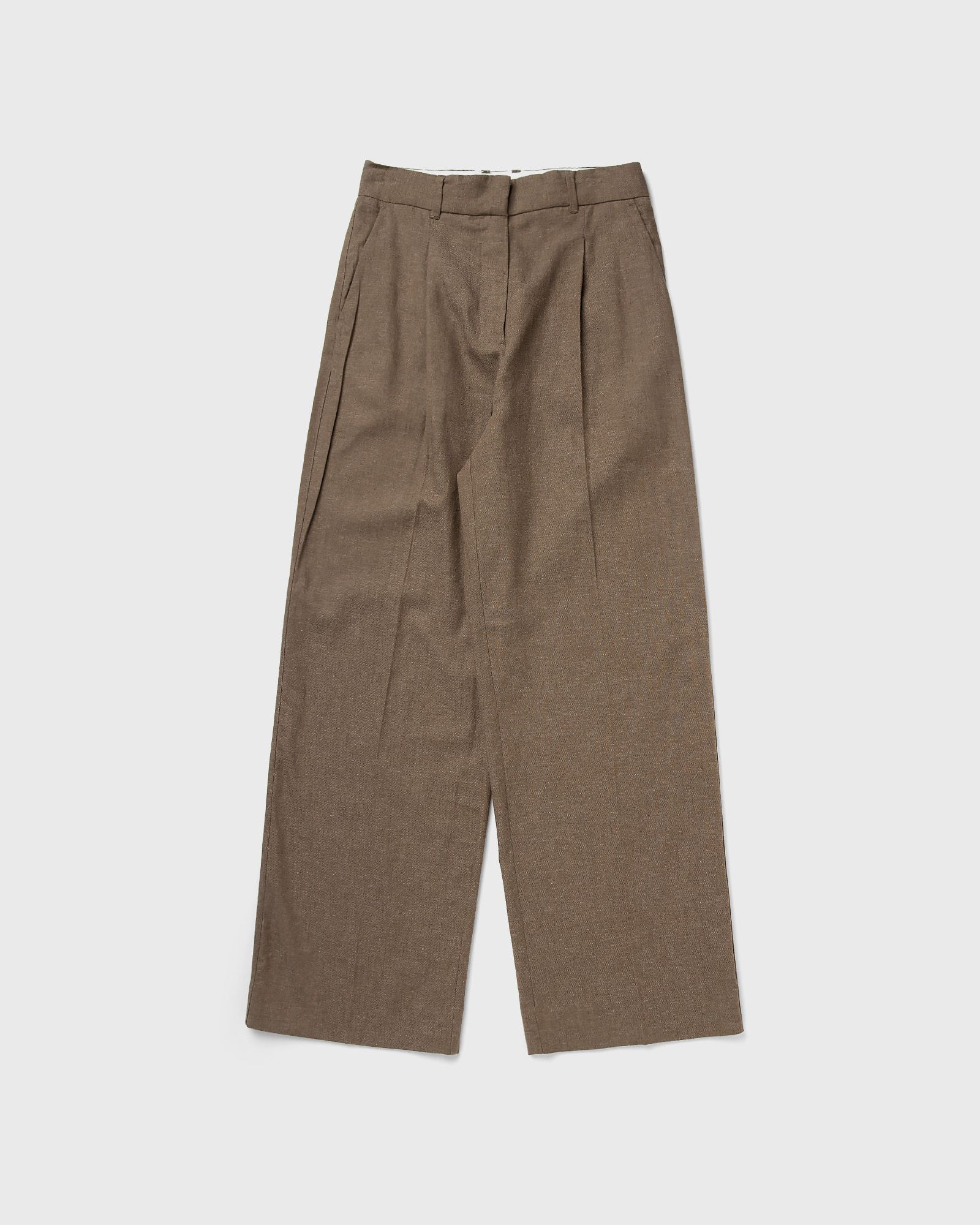 OLAF LINEN TAILORED TROUSERS, brown