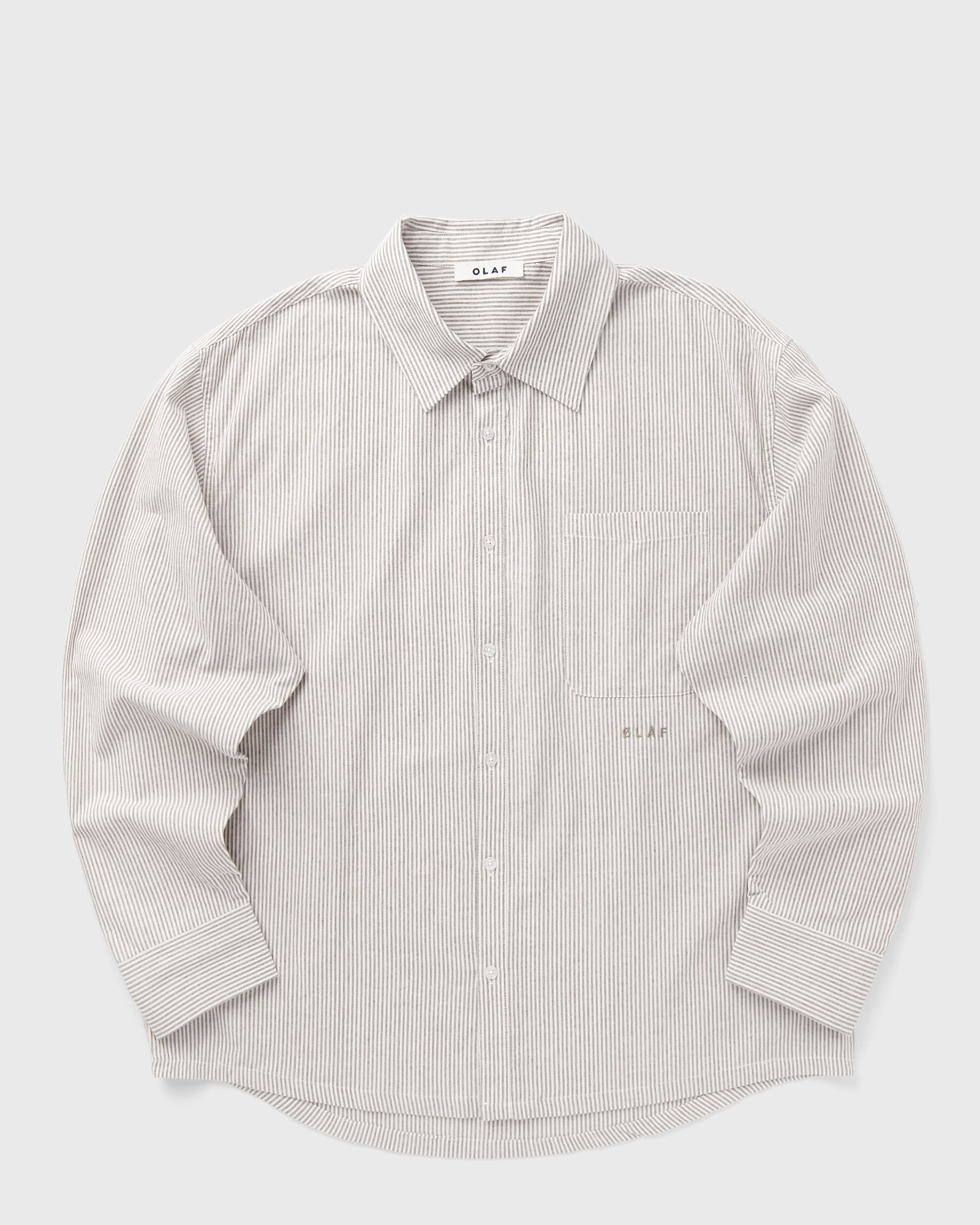OLAF OVERSIZED STRIPE OXFORD SHIRT, beige