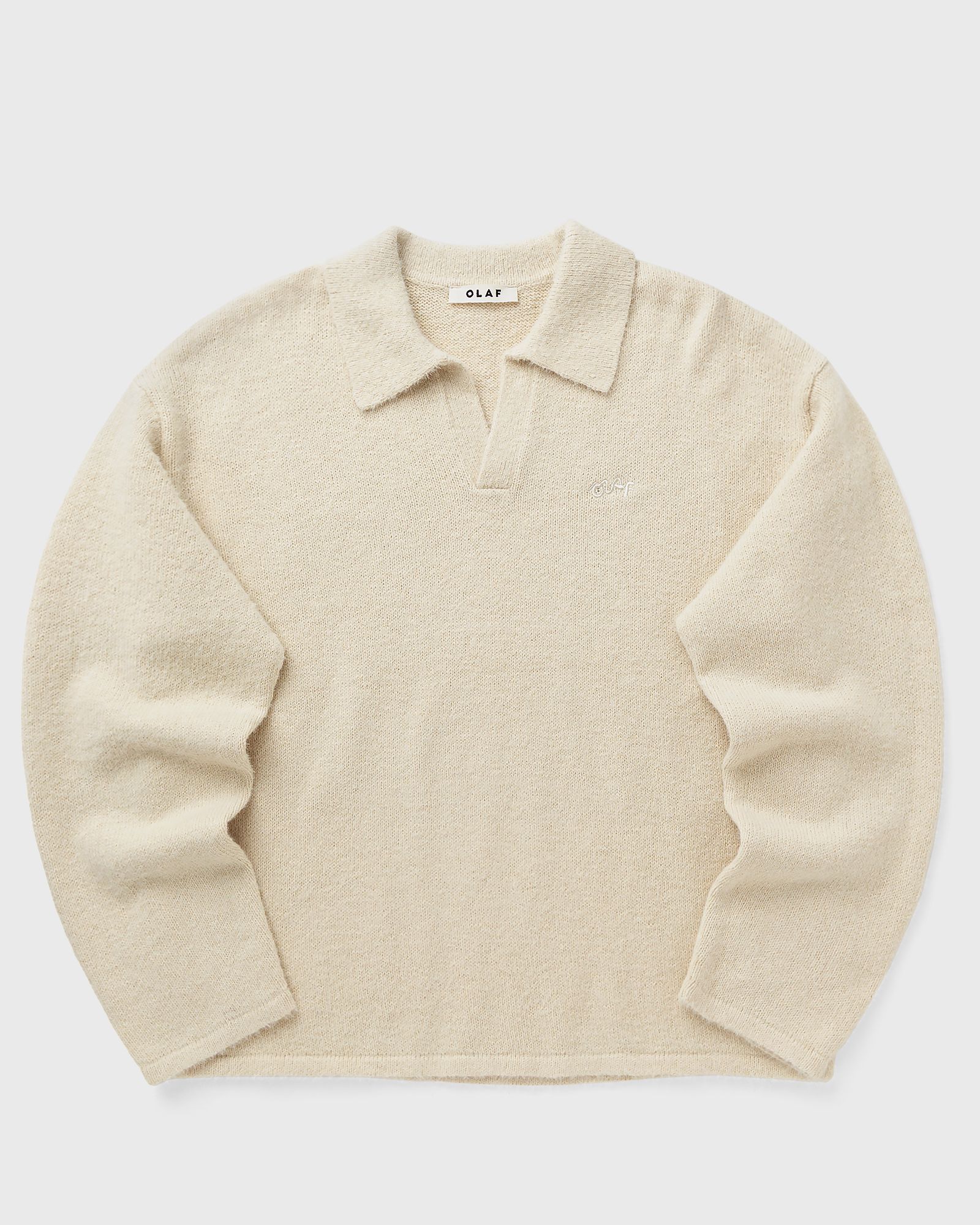 OLAF SIGNATURE KNITTED POLO, beige