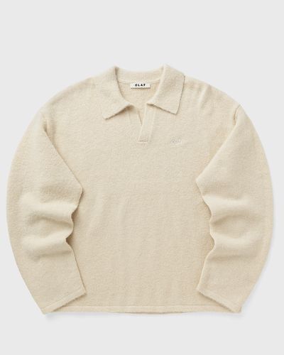 OLAF SIGNATURE KNITTED POLO, beige