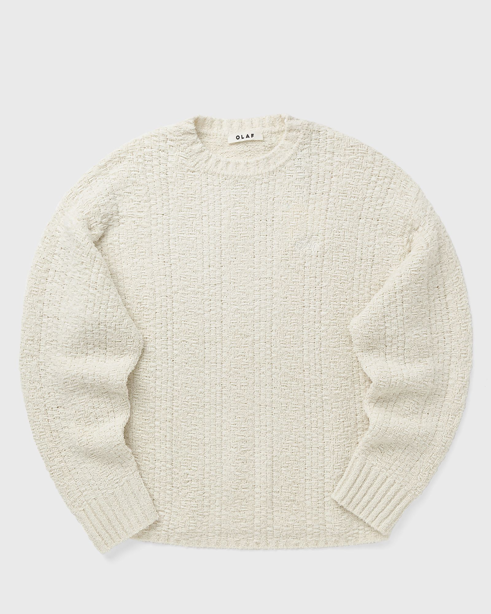 OLAF TEXTURED BOXY KNITTED CREWNECK, beige