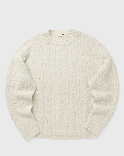 OLAF TEXTURED BOXY KNITTED CREWNECK, beige