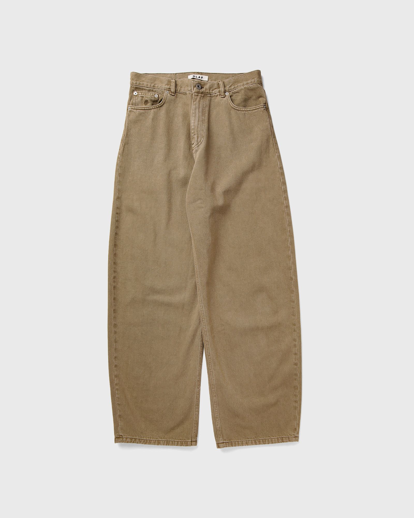 OLAF WMNS MONOGRAM BARREL LEG DENIM PANT, beige