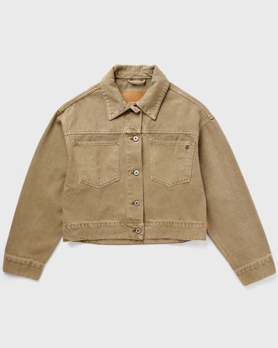 OLAF WMNS MONOGRAM DENIM JACKET, beige