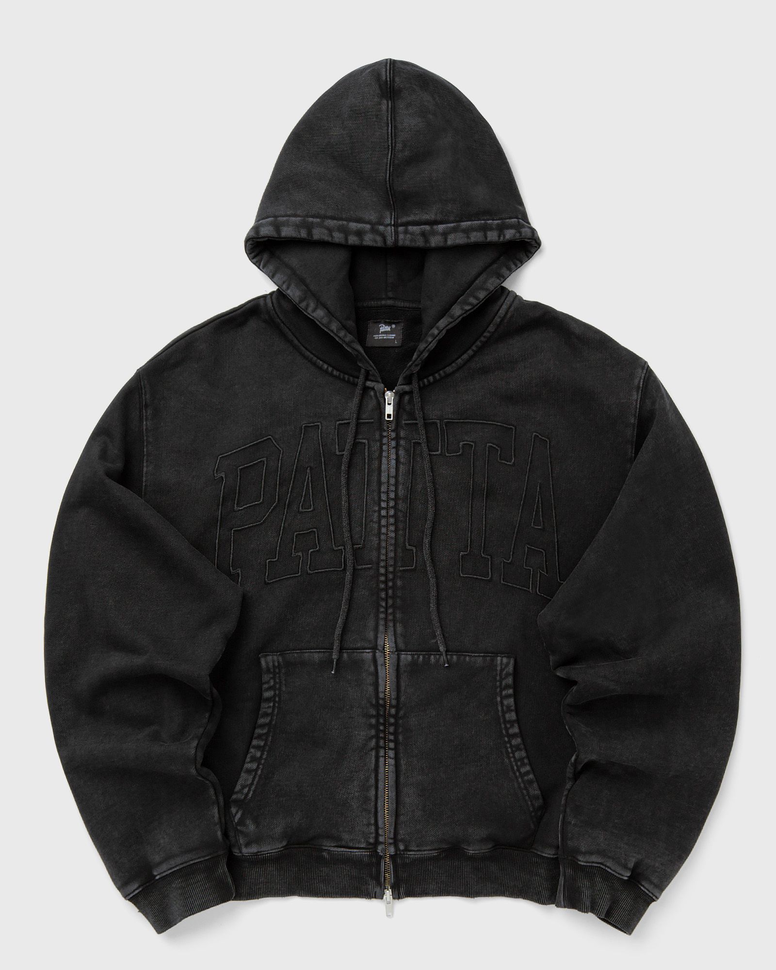 PATTA Patta Loopback Logo Zip Hooded Sweater, black