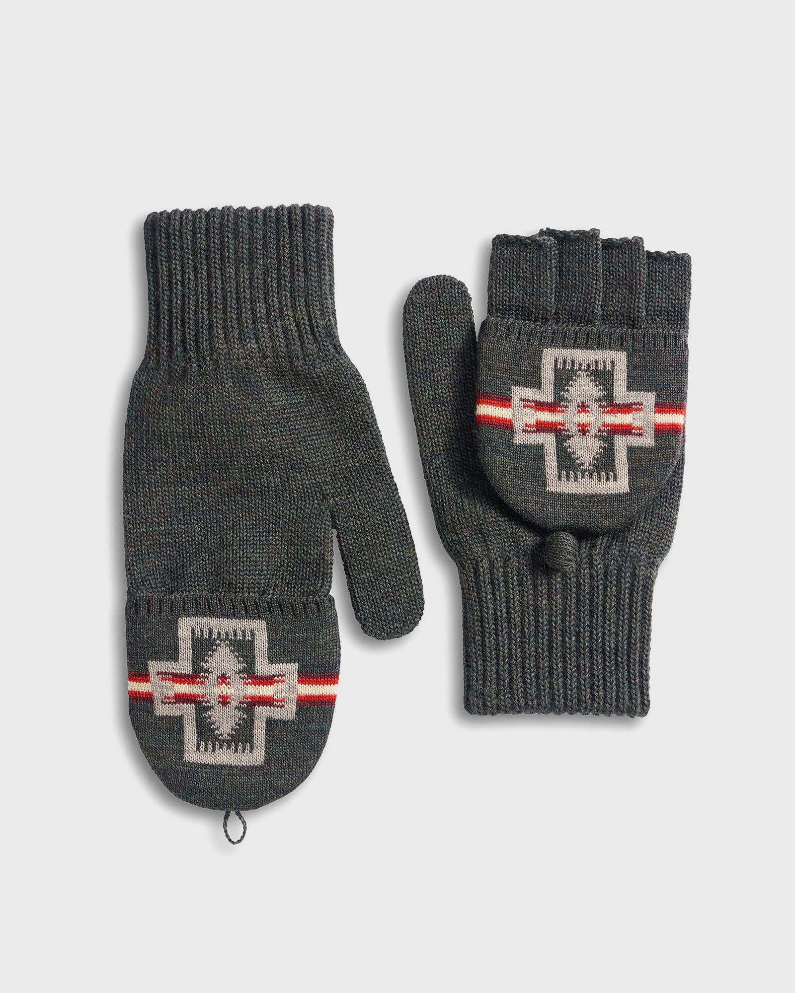 Pendleton CONVERTIBLE FINGERLESS MITTENS, green