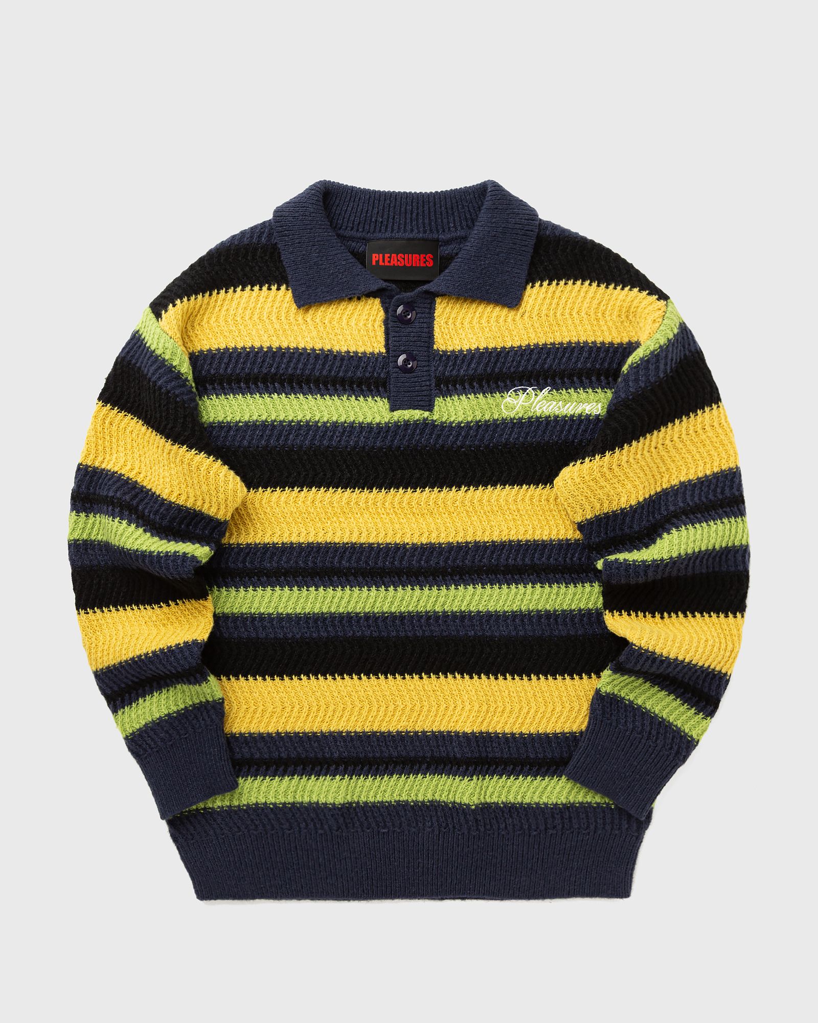 Pleasures COOPER POLO SWEATER, multi|yellow