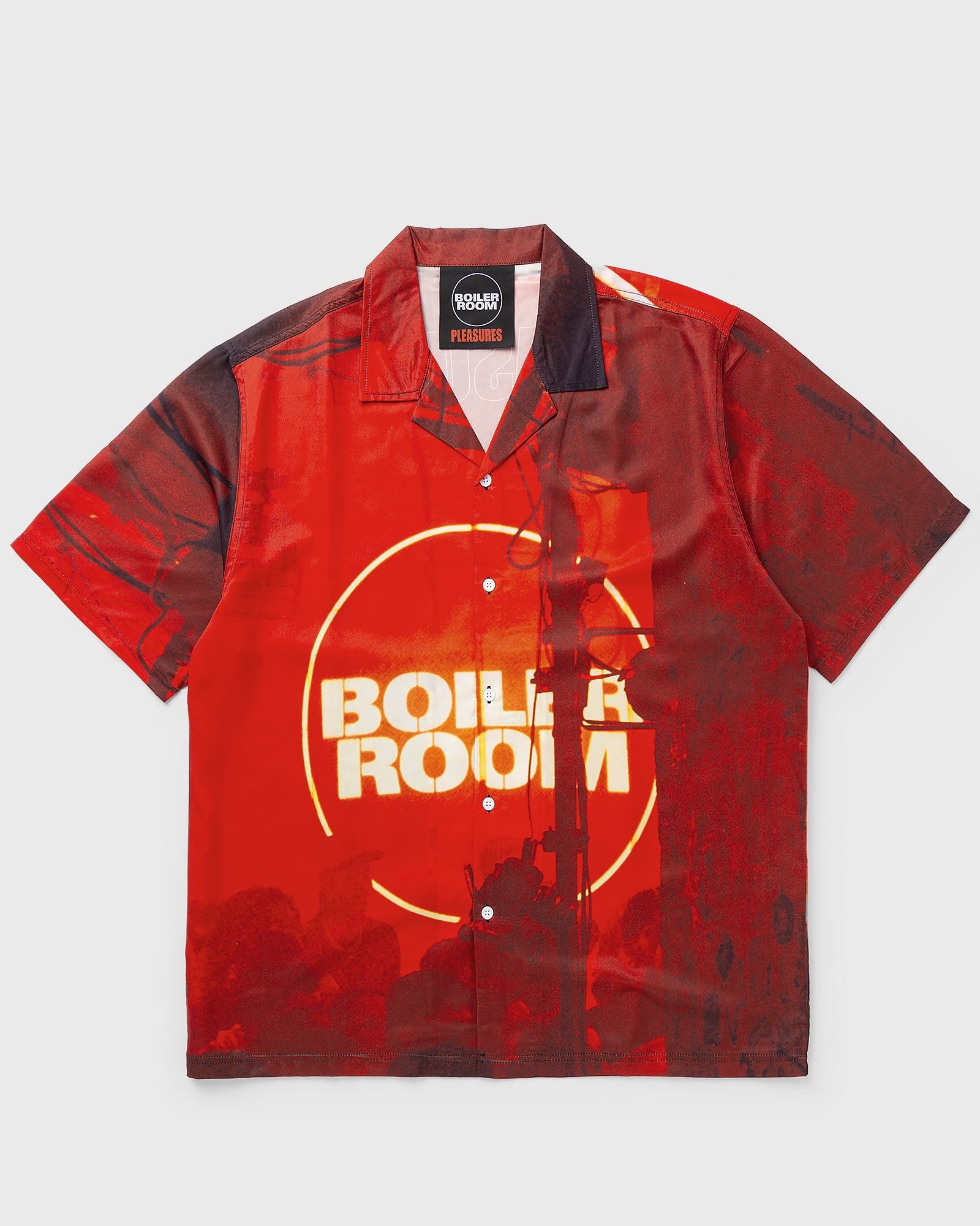 Pleasures X BOILER ROOM VENUE BUTTON UP, red