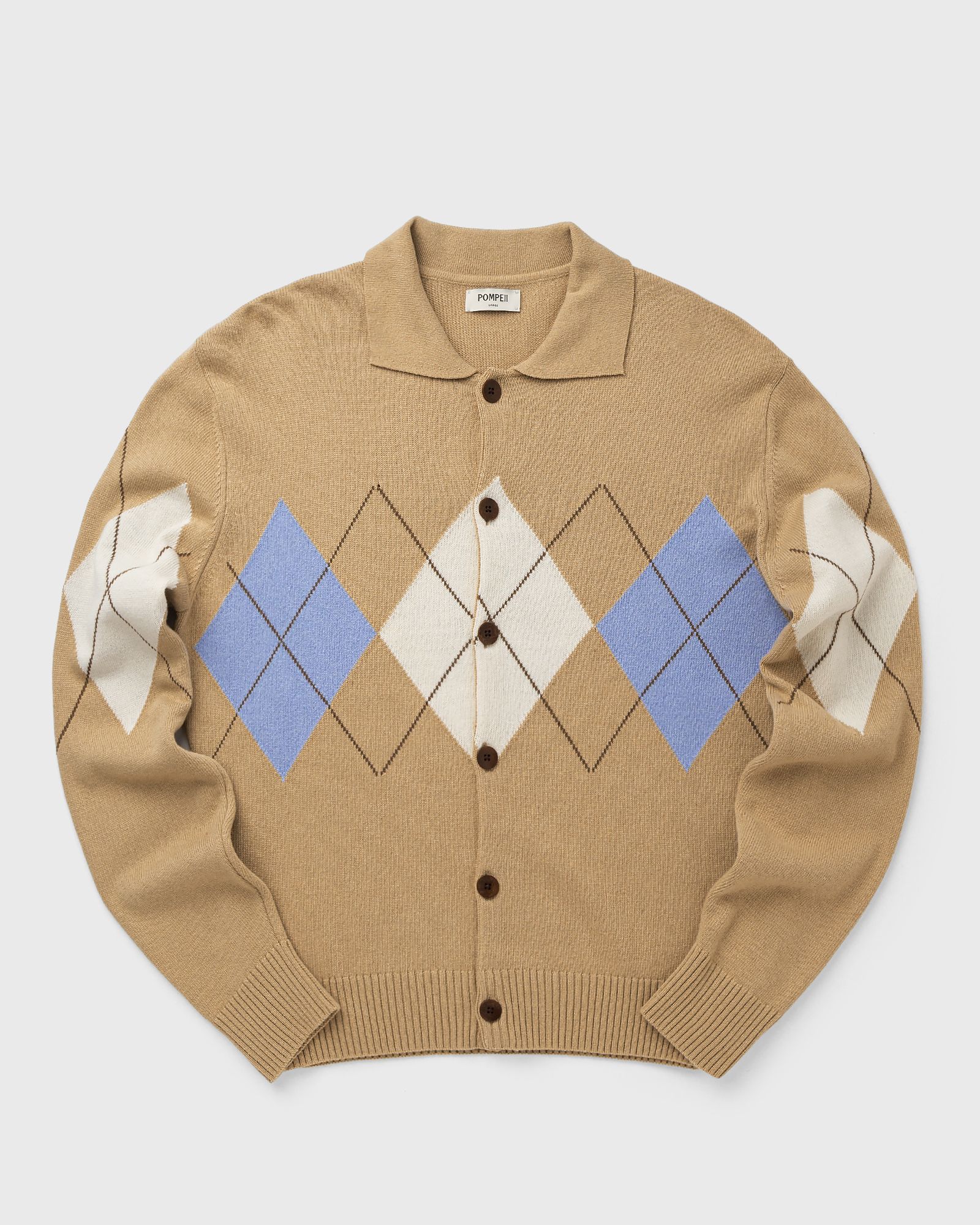 POMPEII ARGYLE CARDIGAN POLO, beige