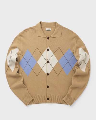 POMPEII ARGYLE CARDIGAN POLO, beige