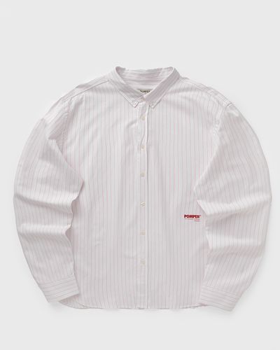 POMPEII POMPEII PINK THIN STRIPE OXFORD SHIRT, pink