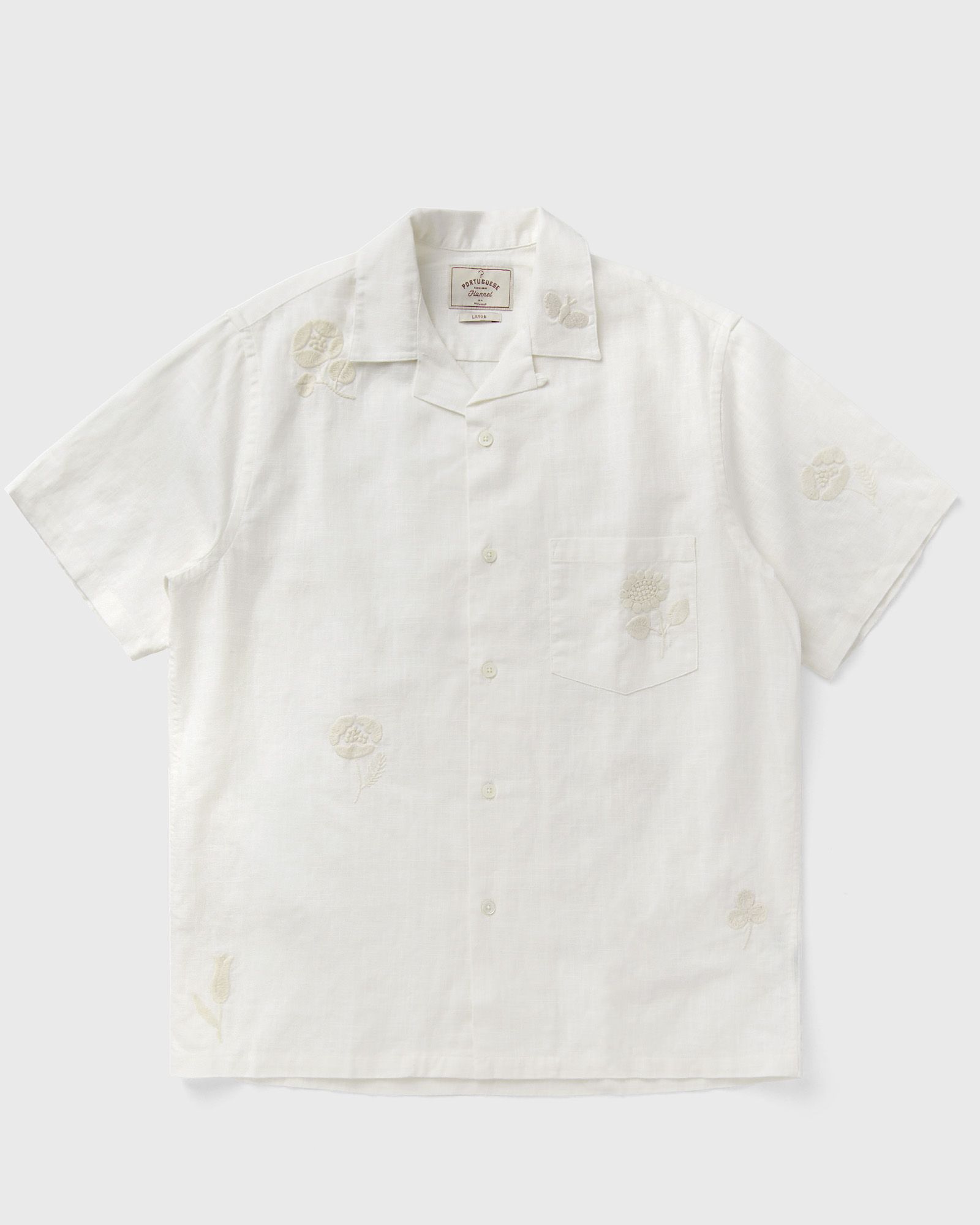 Portuguese Flannel Embroidery Nature Ramie, white
