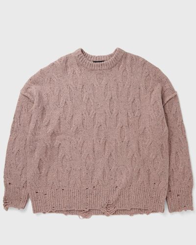 Represent DISTRESS KNIT SWEATER, pink