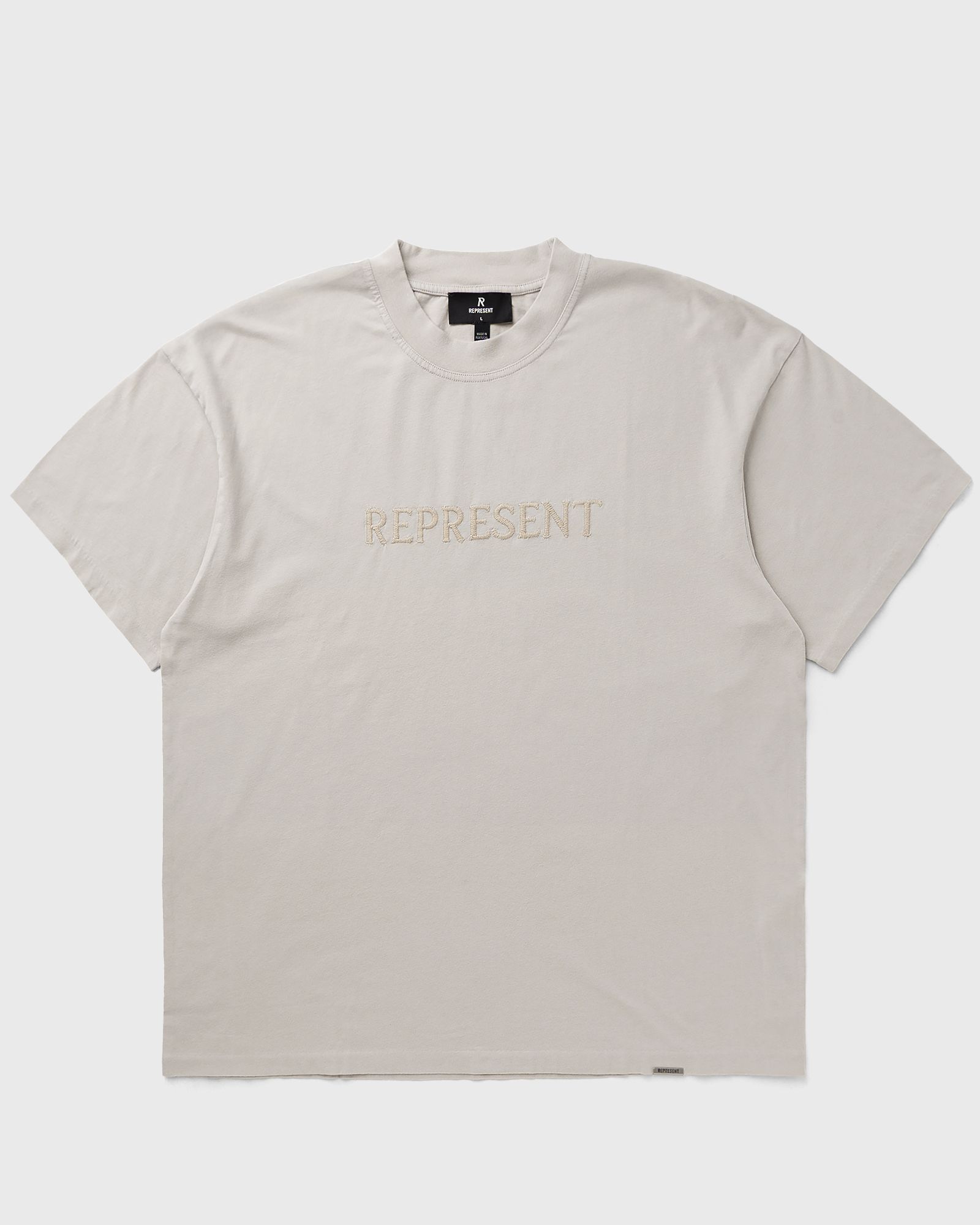 Represent Embroidered Serif Logo T-Shirt, grey