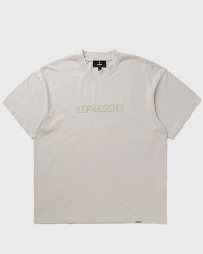 Represent Embroidered Serif Logo T-Shirt, grey