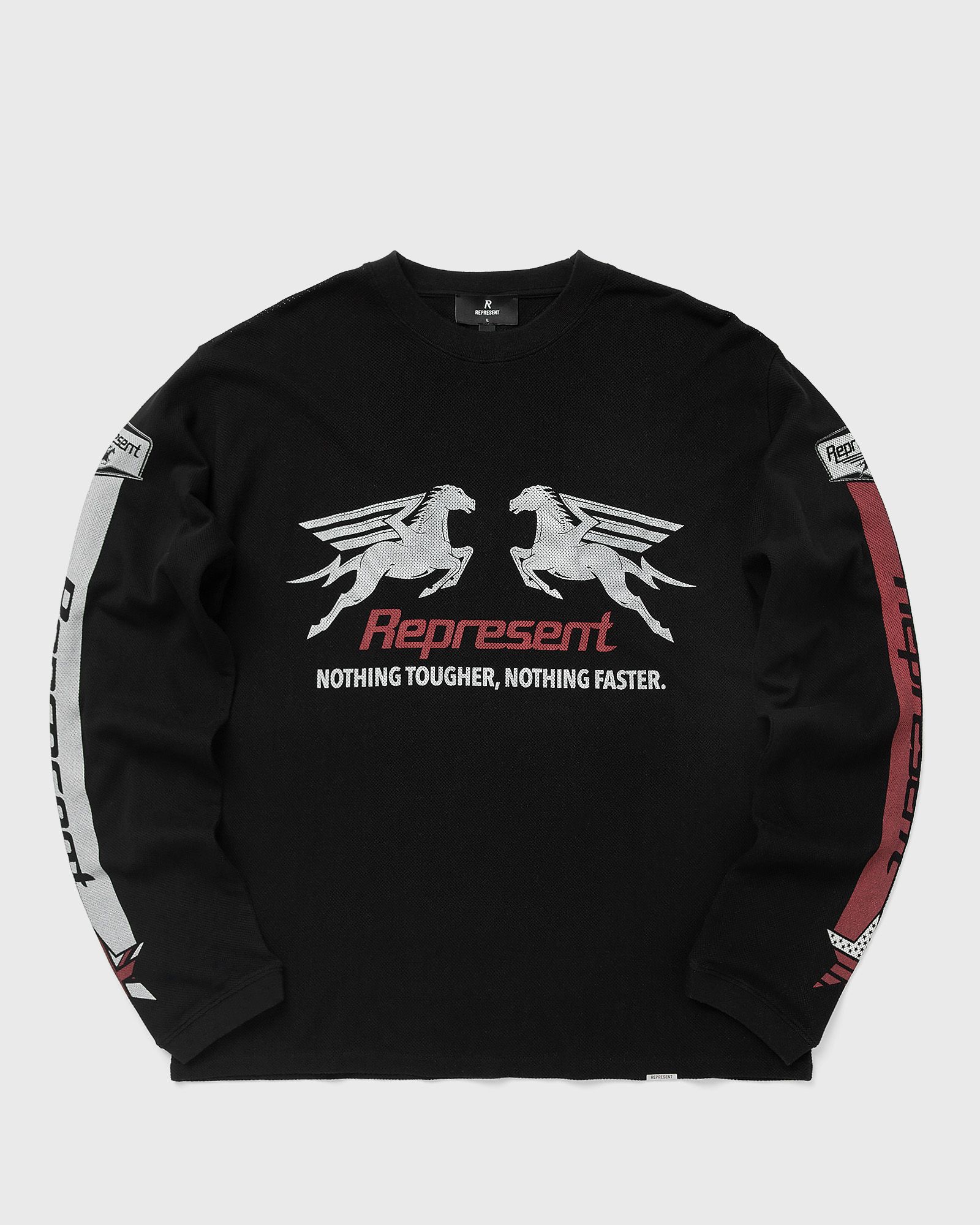 Represent MESH PEGASUS LONG SLEEVE TEE, black