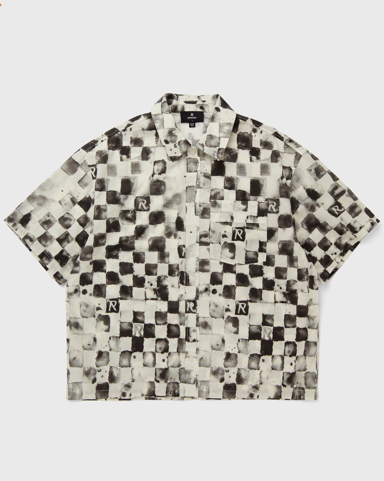 Represent POOL SIDE SHIRT, black|white