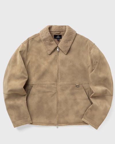 Represent Shearling Jacket, beige